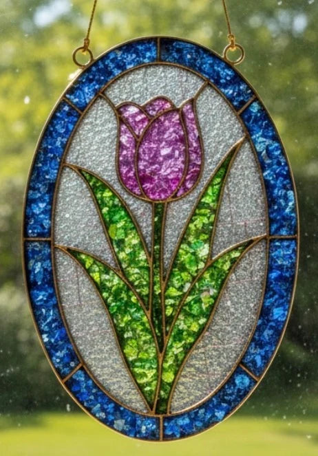 DIY Crushed Glass Suncatcher Kit - Tulip