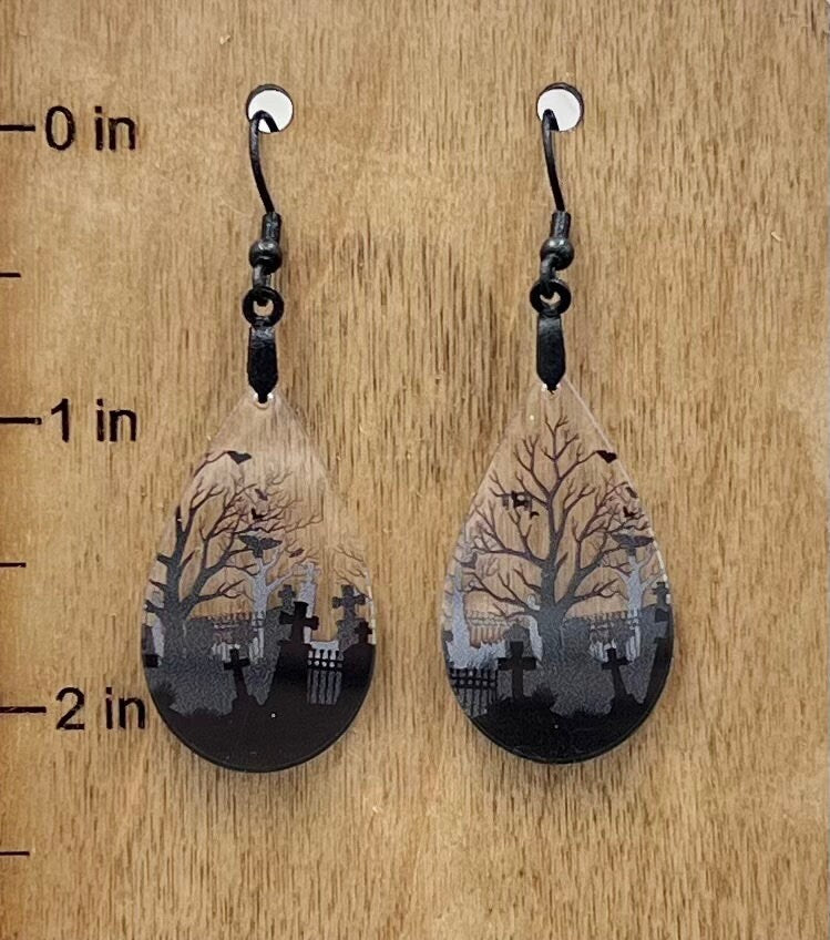 Acrylic Graveyard Earrings